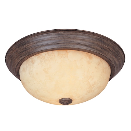 Designers Fountain 15in 3-Light Warm Mahogany Ceiling Light Flush Mount 1257L-WM-AM